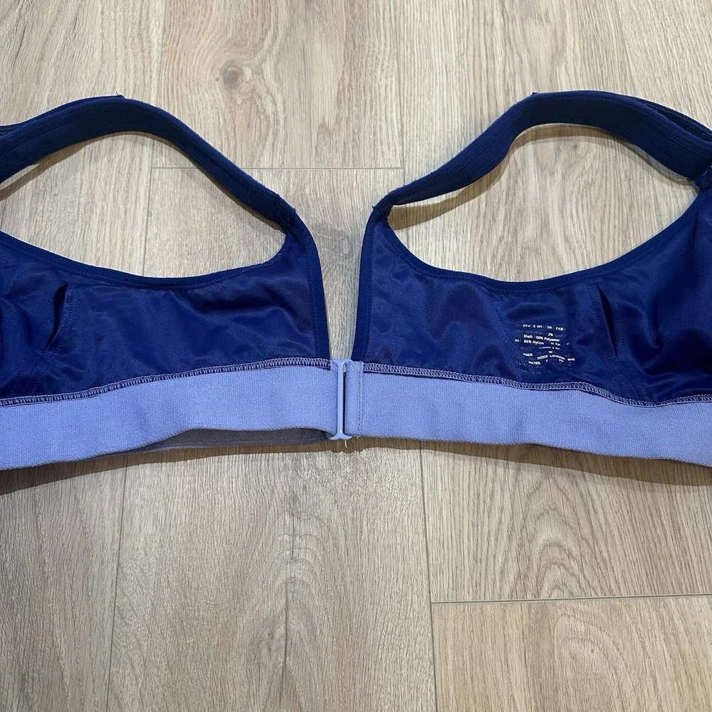Shefit Ultimate High Impact Zip Front Sports Bra Blue Purple Size‎ 3 Luxe